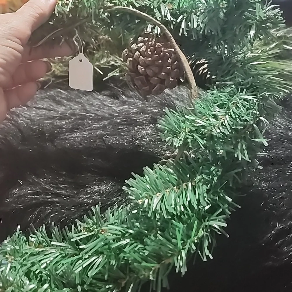 Festive Green Pinecone Holiday Garland. 1 SWAG 1 ROUNDED DECORATIVE.